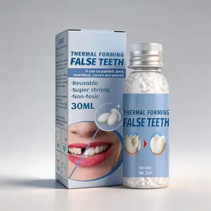 Thermal Forming False Teeth 30ml – Reusable, Moldable Denture Kit – Super Strong & Non-Toxic – Temporary Tooth Replacement for Missing Teeth – DIY Dental Repair for Immediate Smile Confidence