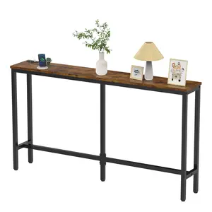 71-Inch Console Table Entryway Sofa Table with Power Outlets, Long Sofa Table for for Entryway, Hallway, Corridor, Rustic Brown