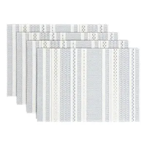 over&back Set of 4 Reversible Woven Placemats -Indoor/Outdoor