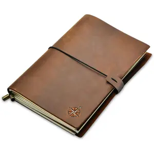 A5 Travelers Notebook/Handcrafted  Journal - 6"x8.5"/15cmx22cm. This Refillable Travel Journal is Rugged  to Capture  Life's Adventures. 120 GSM Blank Inserts