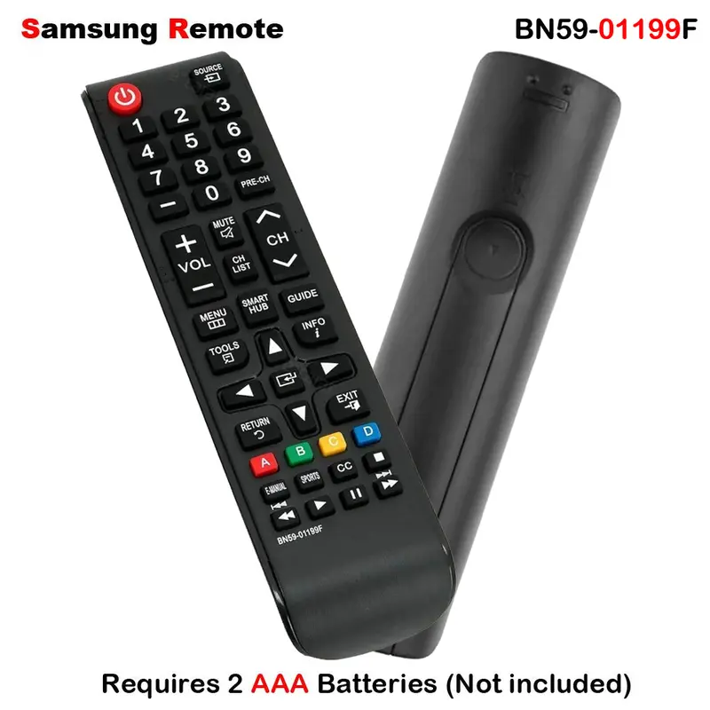 Wireless Remote Control Accessories for Samsung LCD, LED, HDTV, Smart TVs - BN59-01199F Compatible with UN32J5205AF, UN32J525DAFXZA, UN40JU6700FXZA, UN40J5200AF, UN43J520DAFXZA, UN48J5200AF, UN50J5201AF, UN55JU6700F, UN58J5190BF, UN65JU6700F
