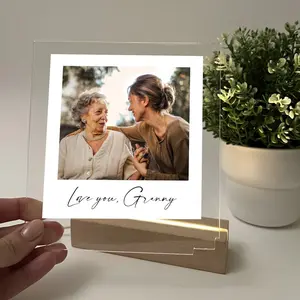 Personalized LED Light Up Wood Stand Love You Mom Auntie Grandma Day Home Gift