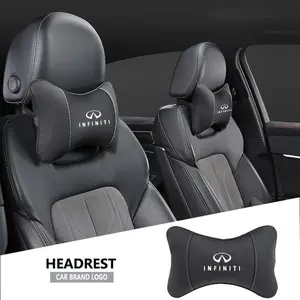 1Pcs Car Seat Headrest Auto Logo Neck Pillow For Infiniti Q50 Q30 QX50 QX60 FX35 QX30 QX80 Q60 G37 FX30 M37 ESQ JX35 QX70 FX50