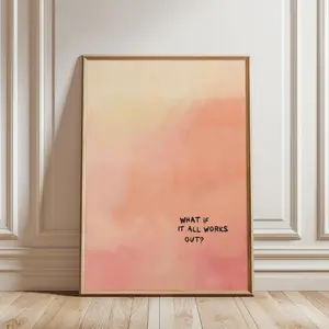 [Sale Up To 40%] [Unframed] What If It All Works Out Print, Abstract Gradient Wall Art, Peach Pink Decor