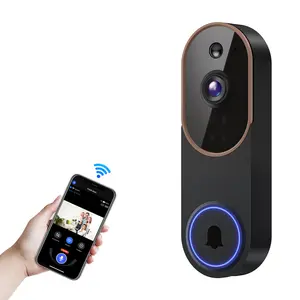 Wireless Smart Video Doorbell Camera, 2.4G WiFi, Visitor Alert, Two-Way Audio, Rechargeable Battery, Night Vision, Real-Time Motion Notifications, Cloud Storage by Subscription, Easy Install Home Security