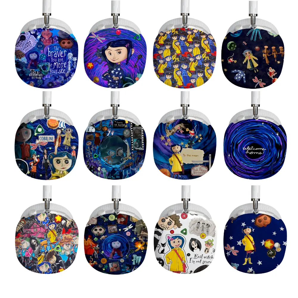 AirPods Max Skin Cover – Blue Aesthetic Movie Collage Headphone Wrap, Cute Cartoon Protective Decal Cute Gothic Cartoon Collage