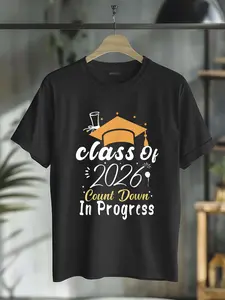 100% Cotton Class Of 2026 Count Down In Progress Future Graduation 2026 T-Shirt