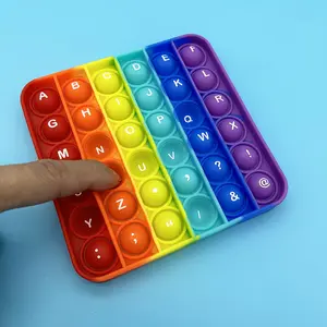 2 in 1 Numbers and Letters Silicone Push Bubble Fidget Toys |   Multicolor, Educational Counting and Alphabet Learning Toys with Front Numbers and Back Letters