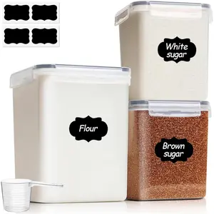 Keep It Fresh Flour Sugar Storage Containers Set of 3 5.2L 175oz 2.5L 84oz*2 Large Airtight Food Storage Canisters with Lids Plastic Canisters Sets for Kitchen Pantry Organizers for Rice and Baking