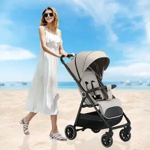 One-Touch Fold Lightweight Baby Stroller - Adjustable Backrest, Widened Zippered Sunshade & Breathable Mesh, Compact Fold for Easy Carry, Ideal Travel Pram for Parents