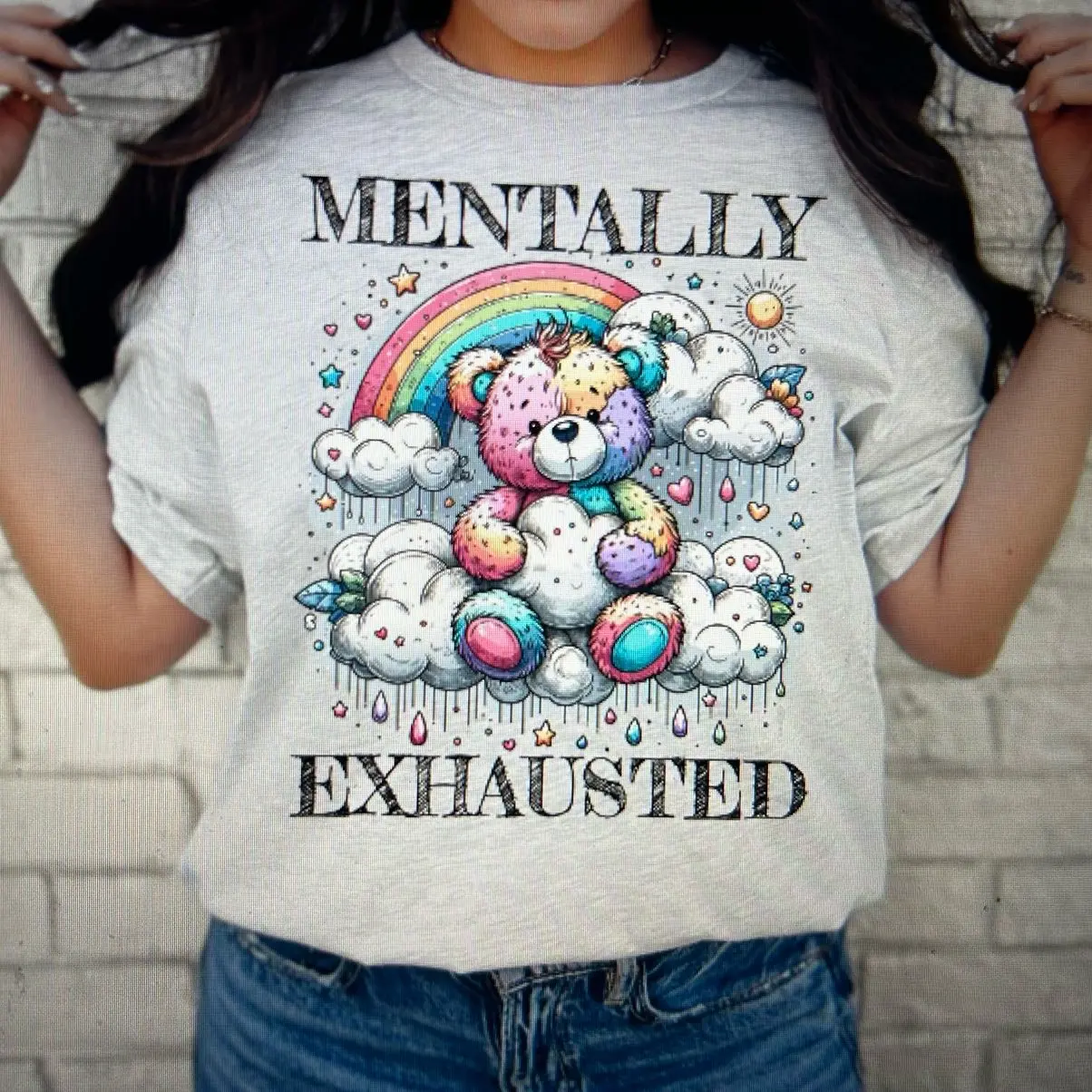 Mentally Exhausted Crew or Tee Mentally Exhausted Crew or Tee