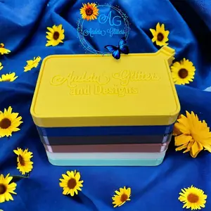 Andela Glitter and Designs 3D Printed Rhinestone Trays with Lid Stackable Travel Diamond Art Cup Storage Bling Art Boxes Organizer