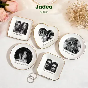 Personalized Bestie Photo Trinket Dish, Custom Jewelry Ring Dish, Bridesmaid Proposal, Ceramic Trinket Tray For Best Friend, Wedding Gift