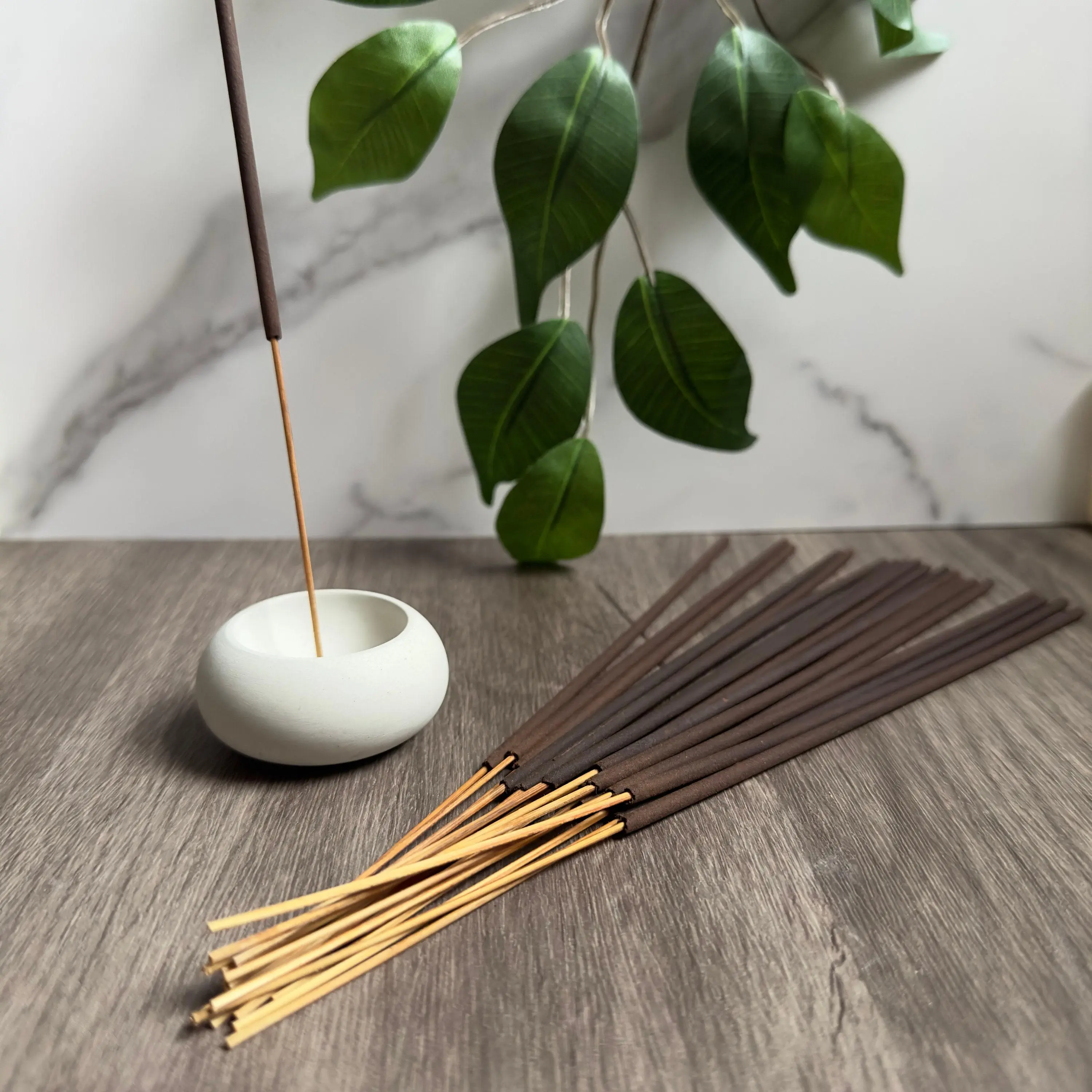 Divine Meadow Scented Incense Sticks w/ Holder, 20 Pack Handmade, Essential Oils, Crown Chakra, Serenity and Divine Connection, Hand Dipped