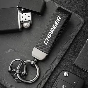 Dodge Charger Carbon Fiber Car Keychain Set, Premium Auto Modification Key Fob with Screwdriver & Rings, Durable Design for Daily Use