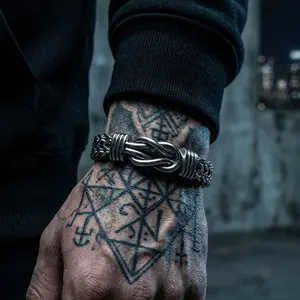 NOX & VESTIGE Men's Heavy Duty Stainless Steel Braided Bracelet with Magnetic Clasp MIAMI Cuban Link Chain 12mm Width 8.5 Inch Length Hypoallergenic Rust Water Sweat Fade-Proof non tarnish jewelry men accessories charm bracelets