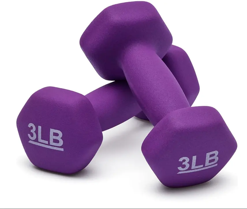 Neoprene Coated Hex Dumbbell Set - Dumbbell Hand Weight, Comfortable Grip, Hex End Caps, Secure Hold, Multi-Size & Weight Options, Home Strength Training Workout Gear, Neoprene Dumbbell Set