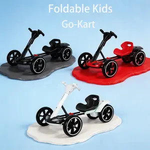 Foldable Electric Go Kart for Kids Lightweight Design Easy Carry One Key Folding Large Battery Remote Control Ride On Toy Car for Boys and Girls