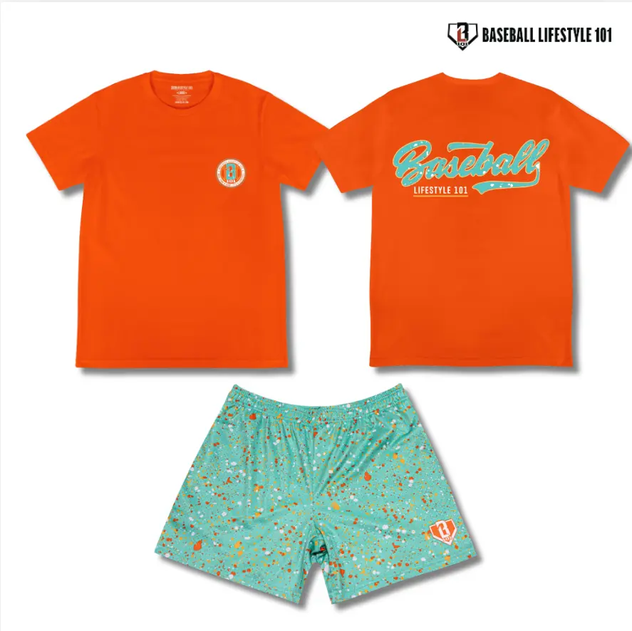 Baseball Lifestyle 101 Splatter Established Tee And Shorts Youth & Adult Tee & Mesh Shorts