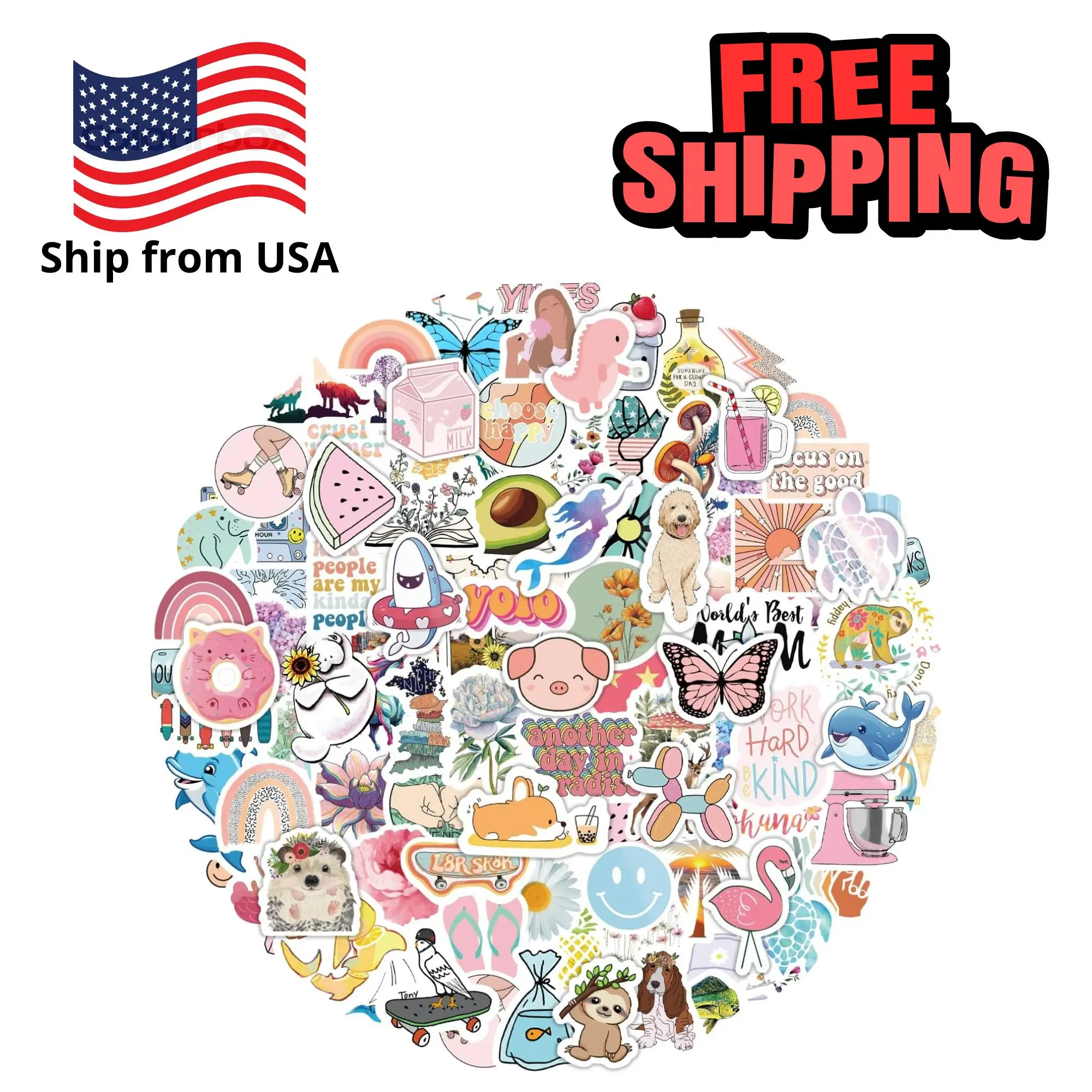 200Pcs Water Bottle Stickers for Kids, Cute Stickers
