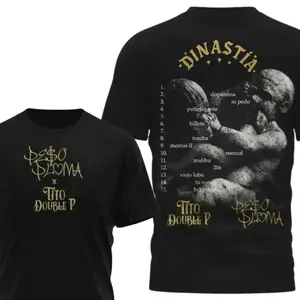 Dinastía Tito Double P x Peso Graphic Unisex T-Shirt, Corridos Style Fan Tees, Bold Cultural Print, Mexican Heritage Apparel for Men _ Women KTY