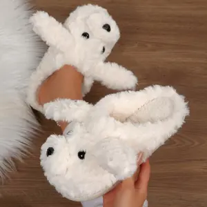Cute Animal Slippers For Women Girls Winter Warm Memory Foam Cotton Home Soft Fleece Plush Shoes Indoor Outdoor Winter Warm Mini Snow Boots