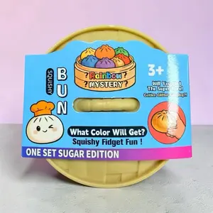 Mystery Mini Rainbow Glitter Dumpling Squishy Fidget Toy, Novelty Gag Toy for Party Games, Party Game.