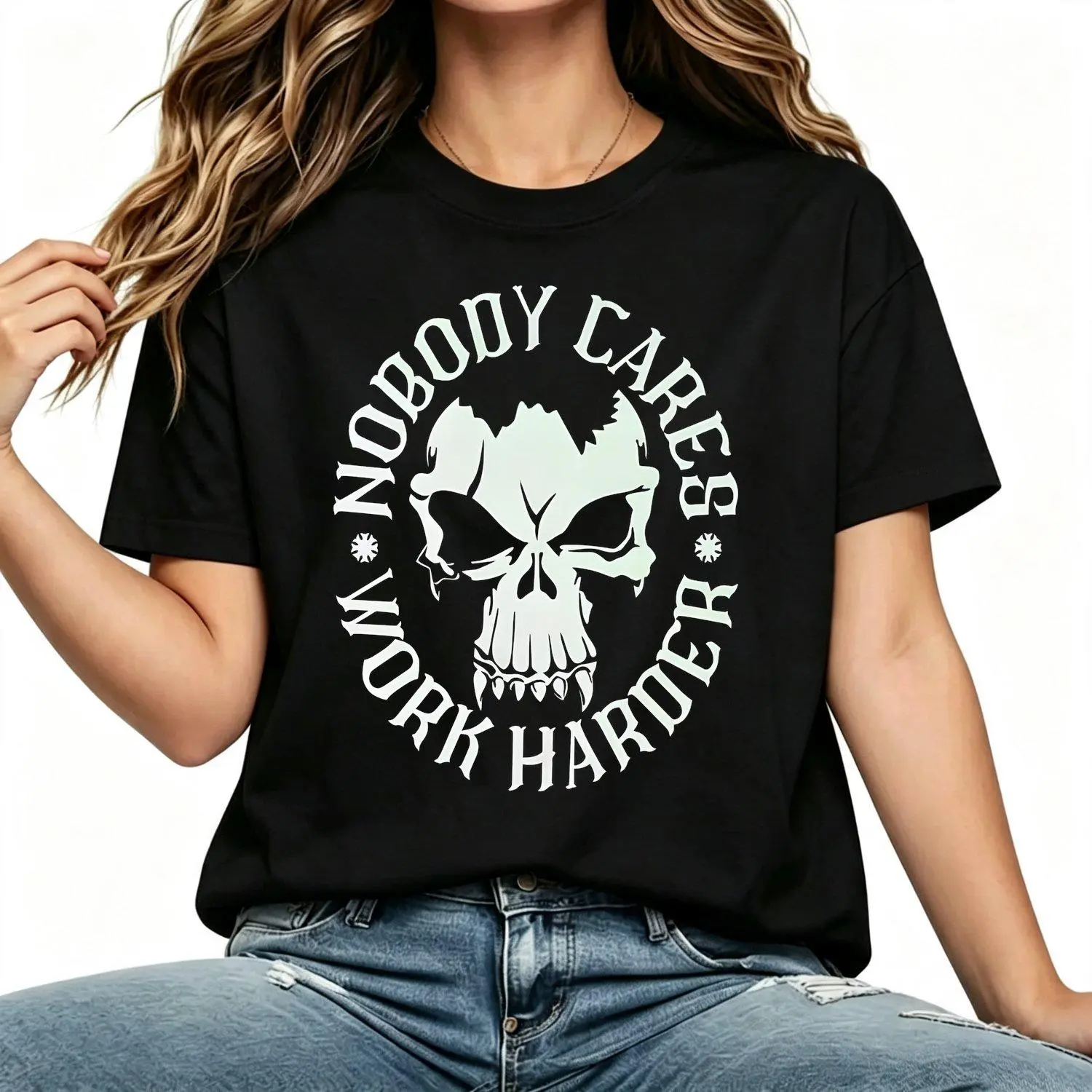 Nobody Cares Work Harder Women T Shirt Pump Cover Shirt Gym Rat Gift Weightlifting Shirt Gym Gift Gym Shirt Workout Shirt Casual Athletic Apparel Tee