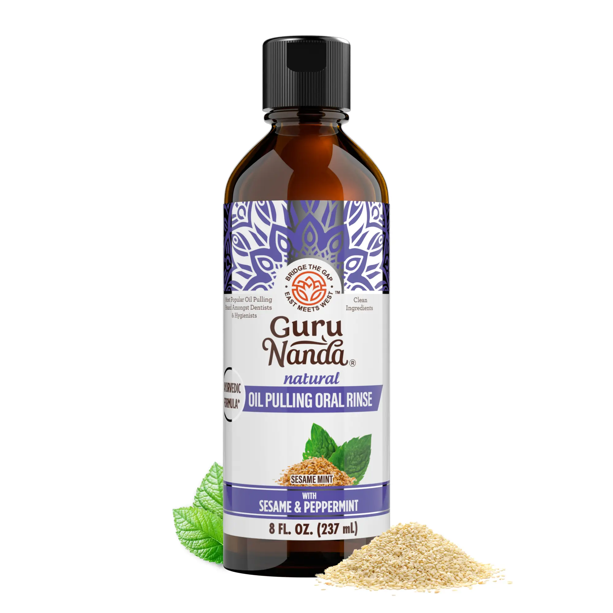 GuruNanda Sesame + Peppermint Oil Pulling 8 oz