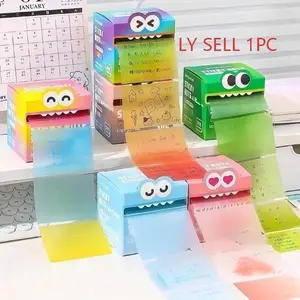 105 Pearl Self-Adhesive Sticky Notes, Transparent Pull-Out Memo, Cute Eyes Design, Tear-Off Pages, School Office Desk Organizer
