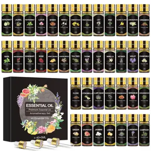 Essential Oil Set 40 Pack -Aromatherapy Essential Oils Kit-Fragrance Oils Perfect for Diffuser, Humidifier, Massage,Soap, Skin & Hair Care, Candle Scented Oil (0.17oz)