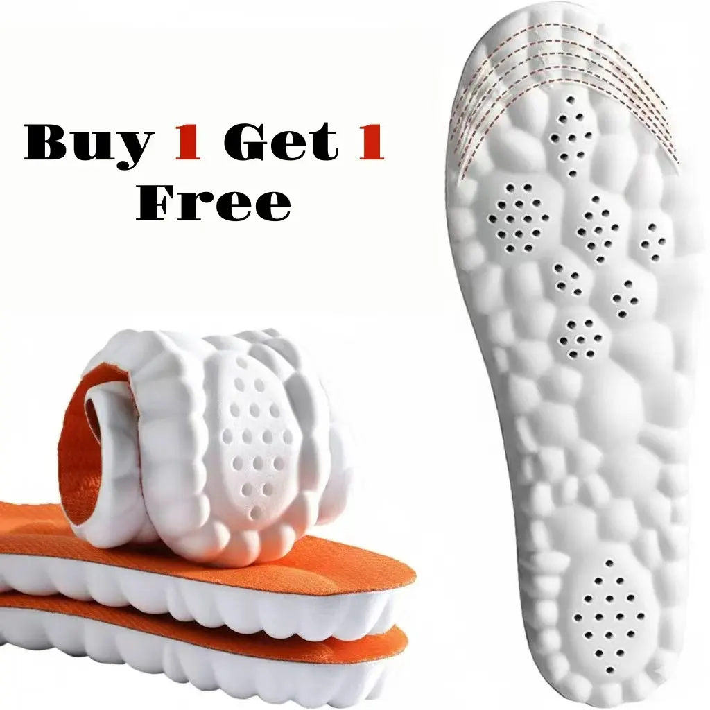 Cushioning Insoles & Heel Liners Set, 4D Memory Foam Orthotic Support for Men and Women, Shock Absorbing for Sports & Active Use, Shock Absorbing Insoles, Buy 1 Get 1 Free Product, 4D Cloud Technology Insoles & Heel Liners