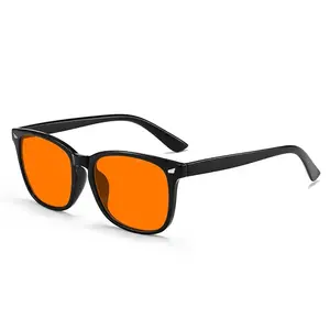 Anti Blue Light Glasses with Red Tinted Lenses Better Sleep Red Lens Filter Glasses Men Women Orange Yellow Lenses Glasses Blocking for Screens Christmas Party and Masks Set Square Blue Light Blocking Glasses Leopard Print Cat Classic Metal Touch-Control