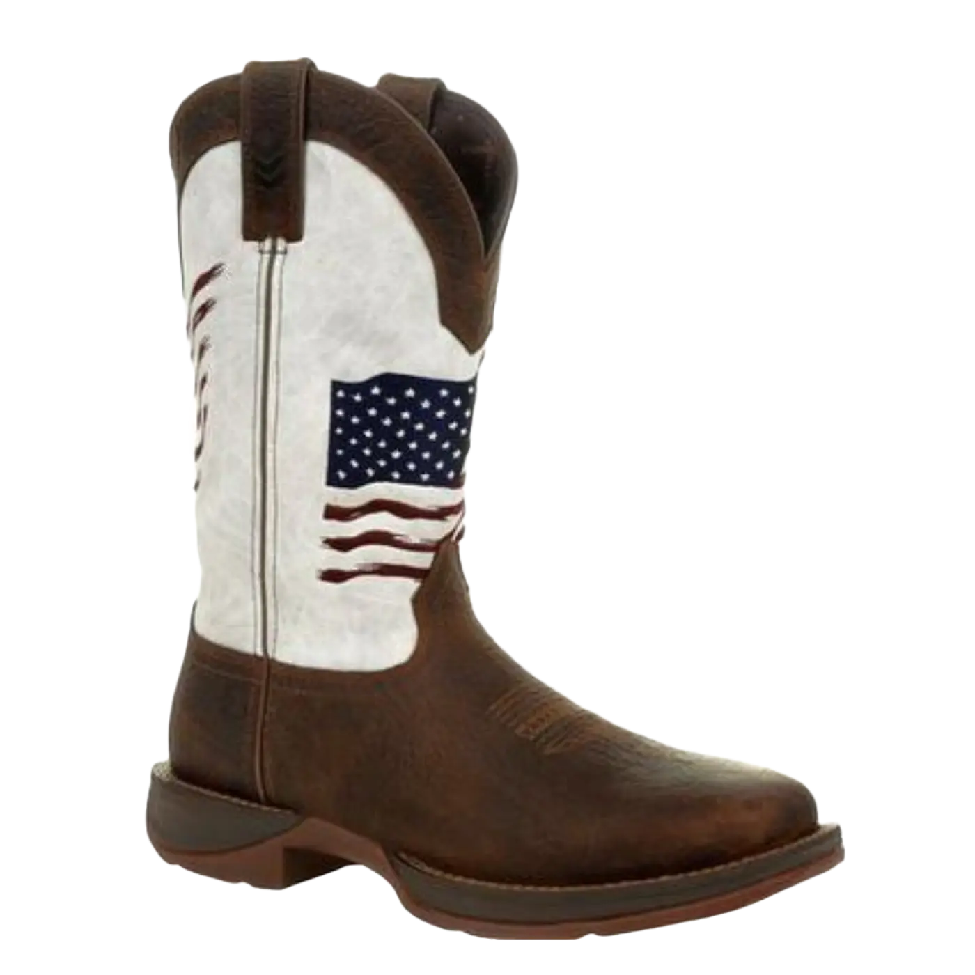Durango® Men's 12" Rebel Bay Brown & White Flag Western Boots DDB0312