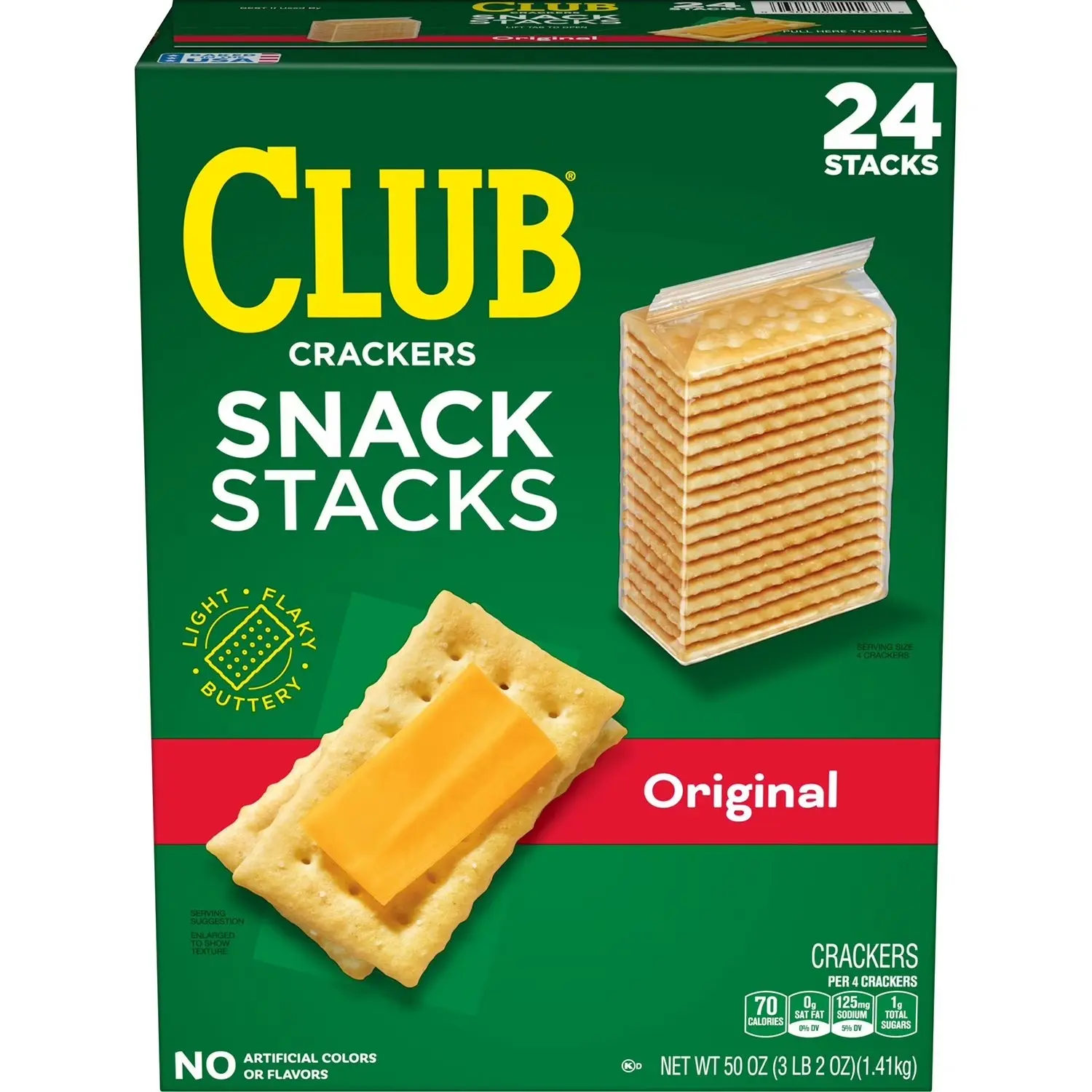 Club Organic Snack Stacks Crackers - 2.08 oz, 24 pk, Made with Enriched Wheat Flour (Flaky), Certified Organic: Yes