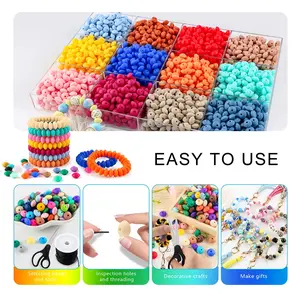 50 pieces of 12mm silicone flat beads, assorted colors, silicone abacus beads, silicone spacer beads, suitable for DIY accessories like bracelets, necklaces, and phone charms, DIY Mix Beads