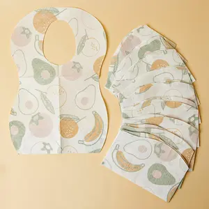 Disposable Bibs, Cute Fruit Pattern Portable Feeding Bibs, Travel Essentials, Baby Essentials, Infant, Newborn Essentials, Travel Accessories
