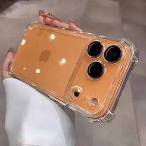 Transparent Four-Corner Airbag Shockproof Protective Phone Case, Anti-Drop Protection for iPhone 17 Pro Max 17 16 15 14 13 12 11