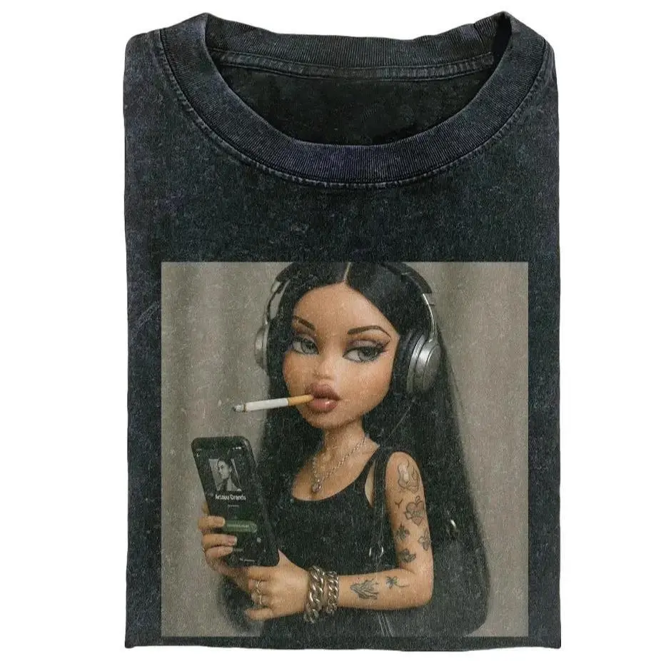 Doll Girl Meme T-shirt, Bratz Quote T-shirt, Meme Tee, Funny T-shirt, Y2K 90s Graphic Shirt, Casual Round Neck, gift for her, him, Womenswear Top