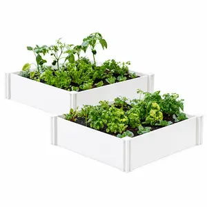 8x4 ft Vita Galvanized Steel Raised Garden Bed (2-Pack), 11.5" Tall — Outdoor Metal Planter Box for Vegetables, Herbs, Flowers, Backyard Patio