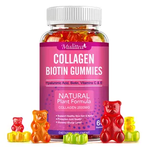 Mulittea Collagen Gummies - Collagen Gummy Antioxidant with Biotin, Zinc, Vitamins C & E - For Hair, Skin and Nails , 2000mg, 60pcs