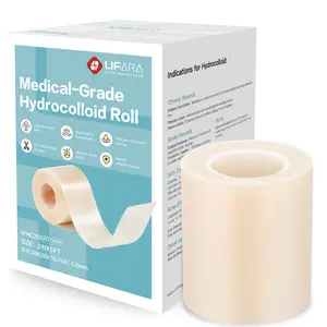 LIFARA Hydrocolloid Roll for Wound Care - Cut-to-Size, Extra Large Hydrocolloid Patch Bandages with Self-Adhesive, Ultra Absorbent, Flexible & Waterproof, First Aid Kit Essential (2in*5ft, 19.7mil/ 0.5mm Thickness))