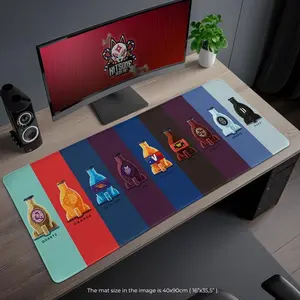 Nuka-Cola Desk Mat - Fallout-Inspired Mouse Pad with Iconic Bottles Design, Gaming Table Cushion, Gift for Gamers, Desk Decor