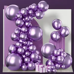 PartyWoo Metallic Purple Balloons 140pcs Different Sizes of 18 12 10 5 Inch Chrome Purple Balloon Arch Kit Garland for Graduation Wedding Baby Shower Princess Birthday Party Decorations Purple-G105