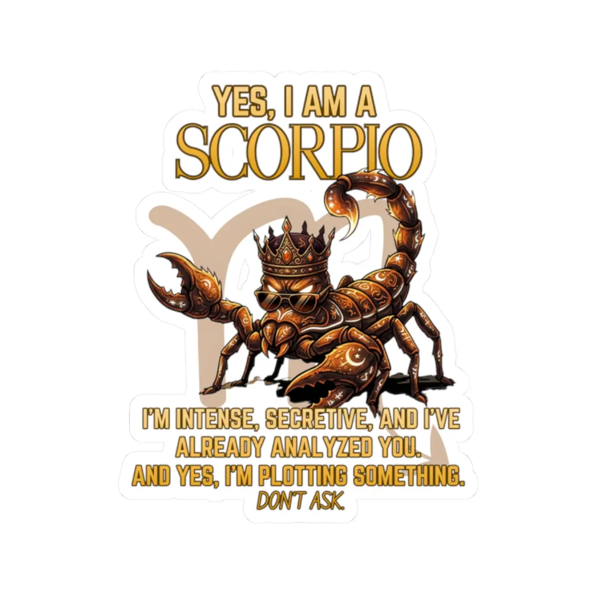 Yes I Am A Scorpio Kiss-Cut Adhesive Sticker, Die-Cut Transparent Sticker for Astrology Zodiac Scrapbooking & Stamping DIY Projects, Adhesive Stickers Stickers, Die-Cut Stickers