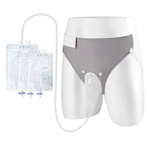 Portable Male Urine Collection Kit, Breathable Adjustable Silicone Urinal Underwear with Dual Size Drainage Bags, Leakproof Overnight Urinary Drain System for Bedridden Seniors Postoperative Mobility Limited Care