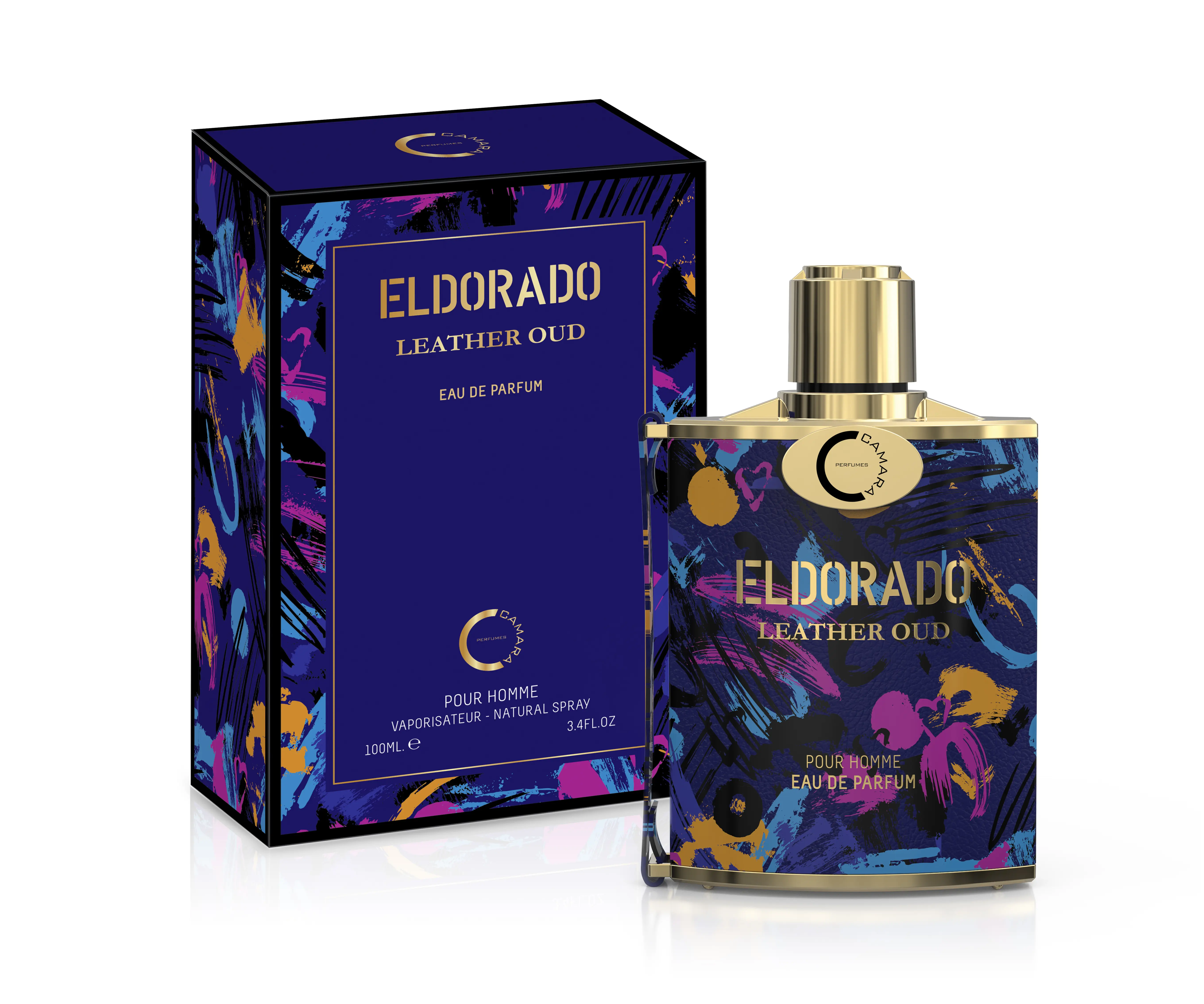 CAMARA Eldorado Oud Leather Eau de Parfum for Men, Spicy Oriental Fragrance with Amber and Sandalwood Notes, 100ml (3.4 fl oz)