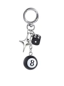 8 Ball Dice Charm Keychain - Cute Bag Purse Handbag Accessories Keychain For Bags - Y2K Aesthetic Key Chain for Women Men