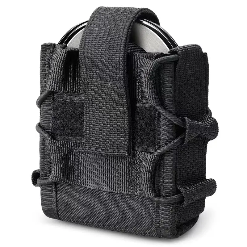 Open-Top Molle Handcuff Holster - Black Handcuff Case for Hinged Handcuffs, High-Speed Gear Handcuffs, and Chain Handcuffs Side Pouch Nylon Accessory Tactical
