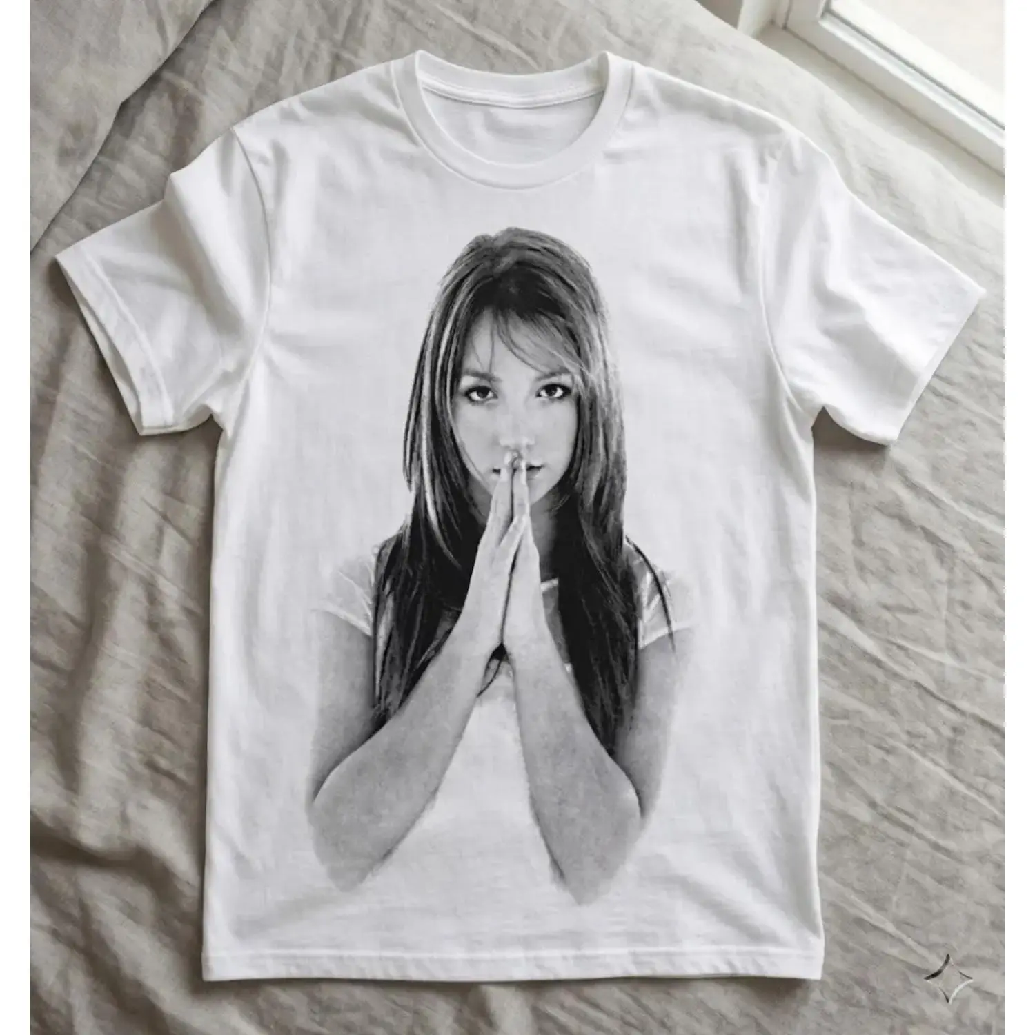 Vintage Pop Icon Graphic Tee Aesthetic Y2K Shirt|     Retro Celebrity Style T-Shirt|     Minimal Black White Portrait Tee|     90s 2000s Fashion Outfit|     Streetwear Trend|     Gift for Pop Culture Lovers#   SummerVibes